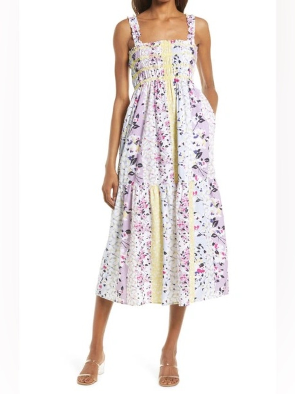 French Connection Ekeze River Rhodes Floral Sundress In Yellow size US 4